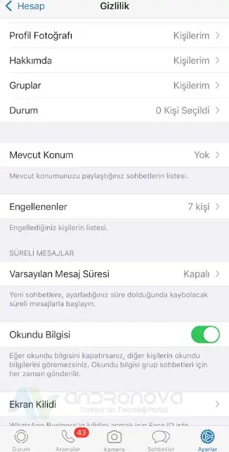 WhatsApp engelledigim kisi duruma 1 1