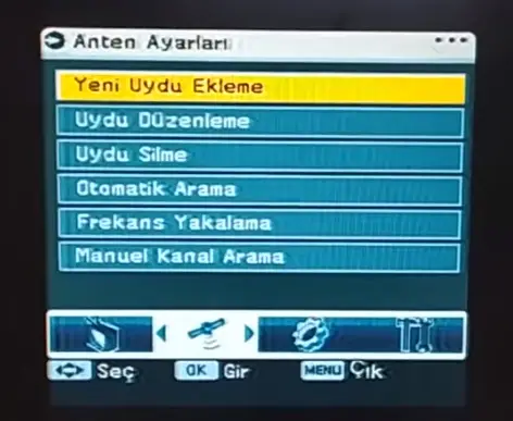 YUMATU Turksat 4A uydu ekleme 1