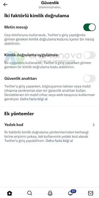 Twitter iki faktorlu kimlik dogrulama 4