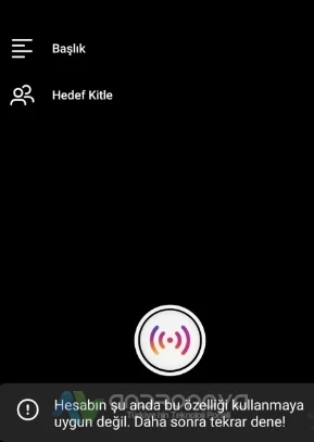 hesabin su anda bu ozelligi kullanmaya uygun degil 2