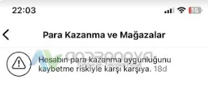 instagram hesabin para kazanma uygunlugunu kaybetme 1