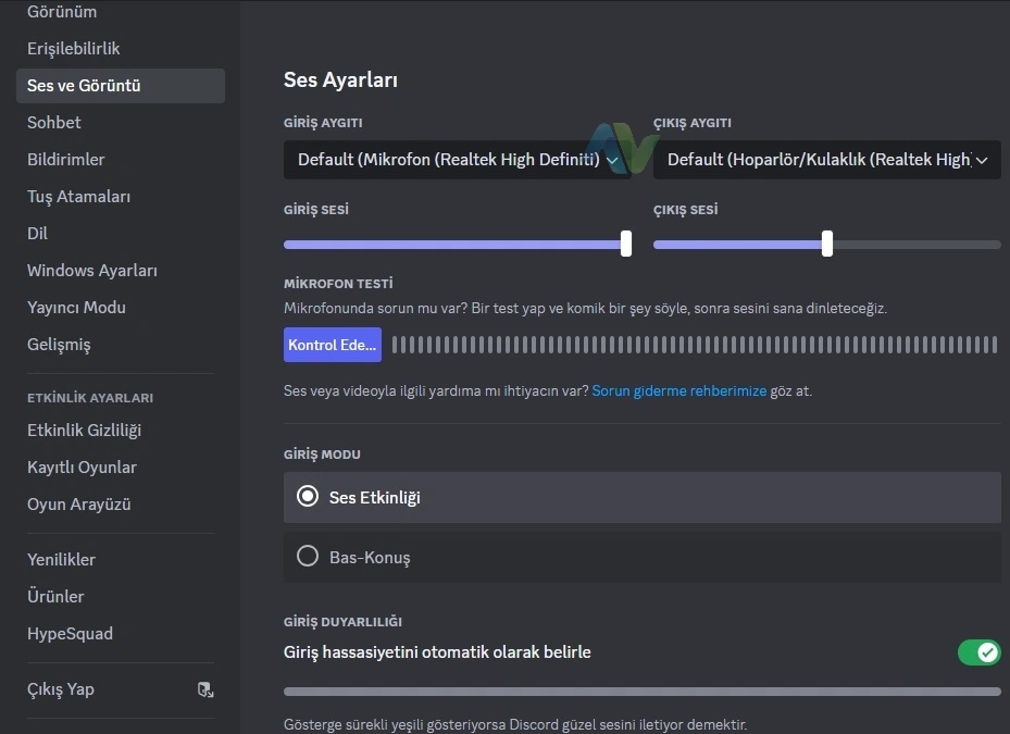 Discord ses gitmiyor 2