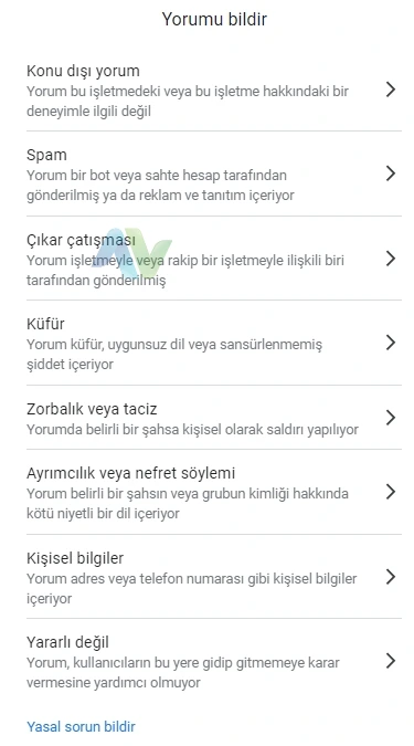 Google yorumlari kaldirma 2