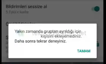 WhatsApp yakin zamanda gruptan ayrildi