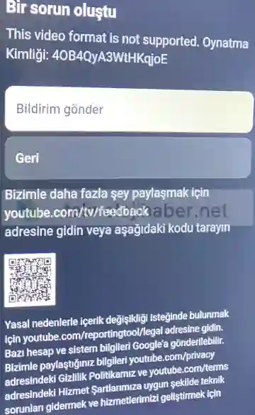 YouTube This Video Format İs Not Supported (Bu Video Formatını Desteklemiyor) youtube This video format is not supported 2