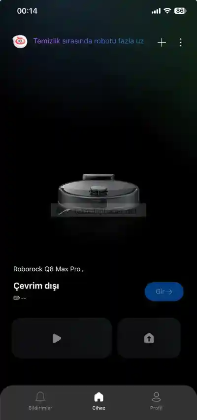 Roborock tekerleri gitmiyor