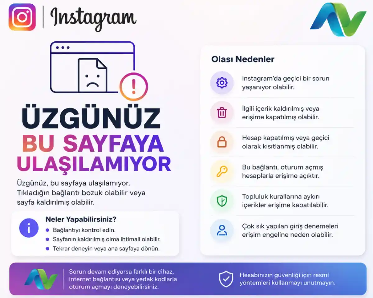 Instagram üzgünüz ulaşılamıyor hatası