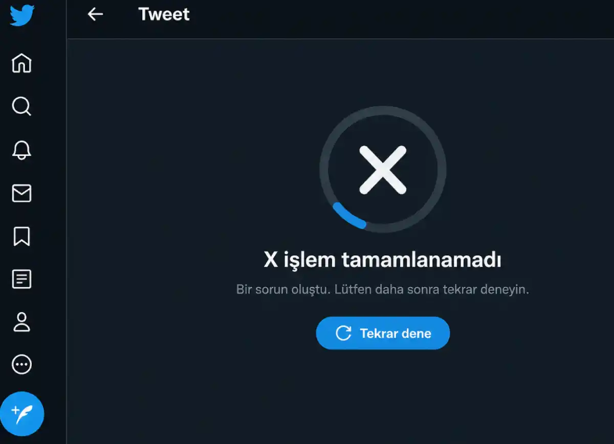 Twitter İşlem tamamlanamadı